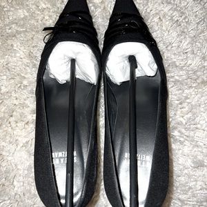Black Stuart Weitzman heels, cute strappy bow, like new